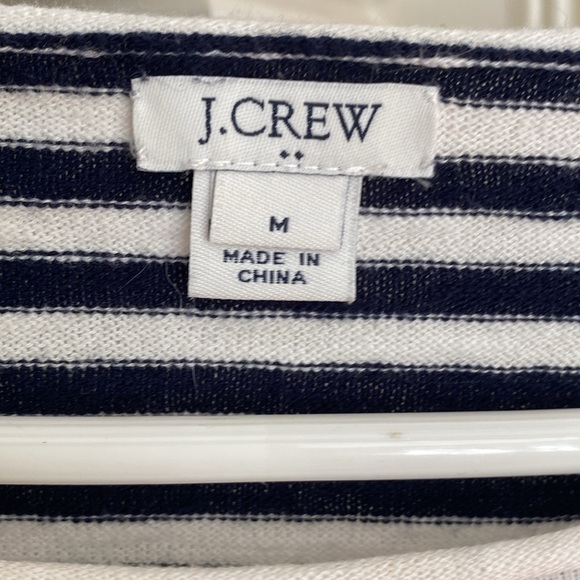 J Crew Navy Striped Boatneck Tie-Front Sweater - Picture 3 of 8
